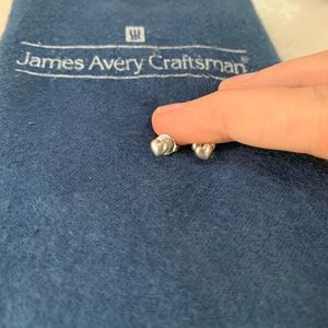 James Avery Solid Heart Earrings Silver